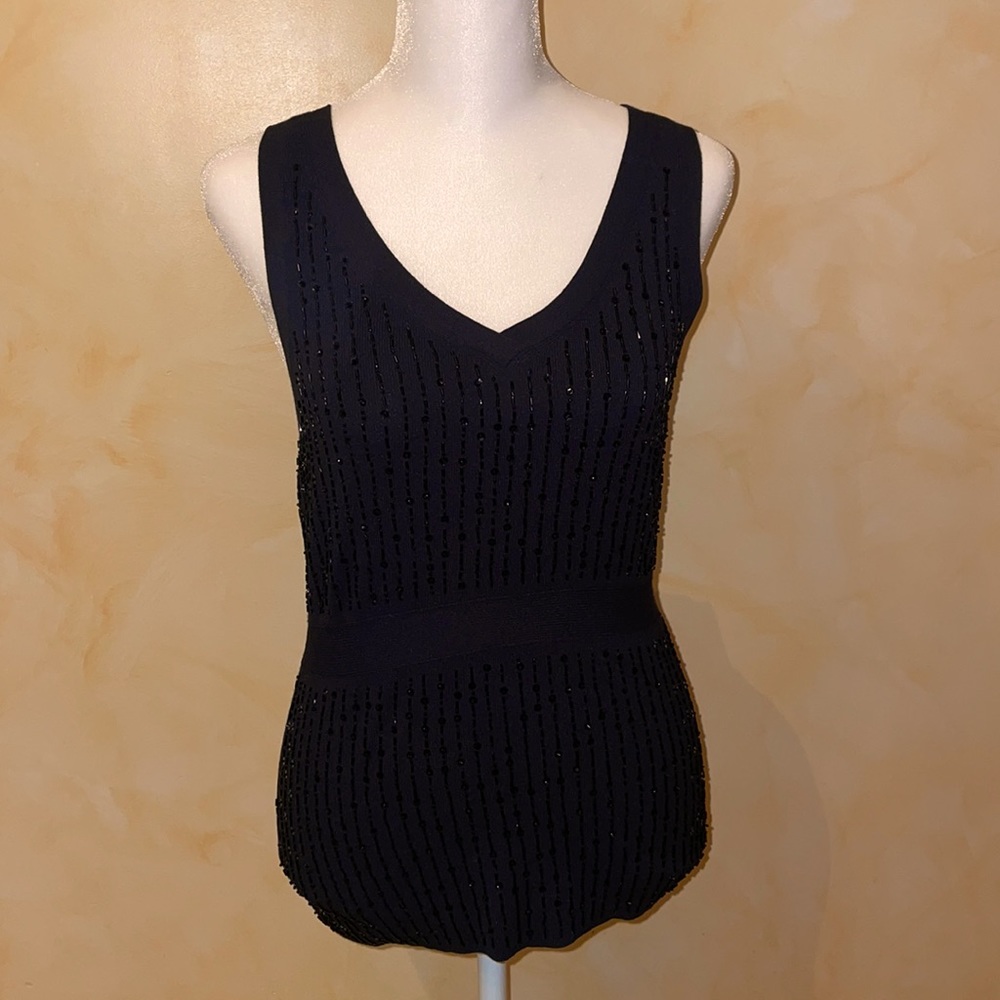 Ann Taylor Loft Black Sequined Top
